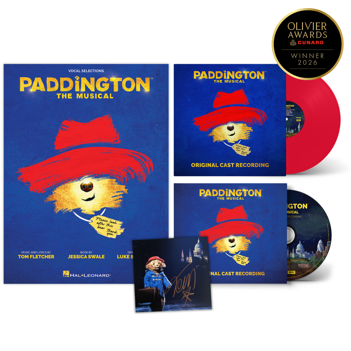 Paddington: The Musical - Red Vinyl + Signed CD + Songbook Bundle