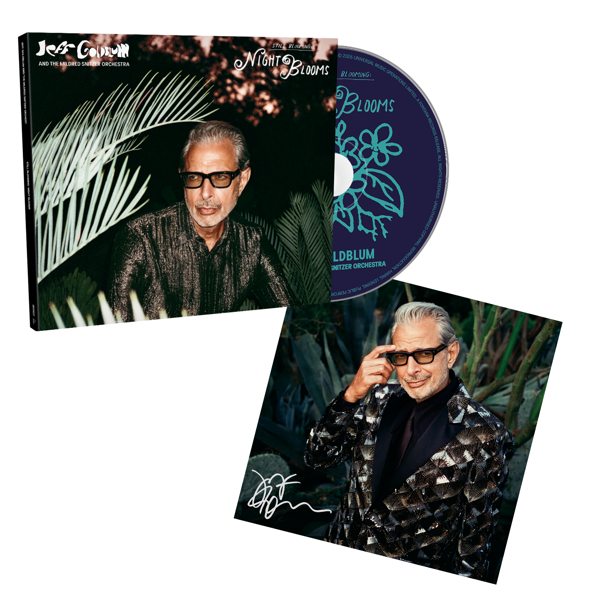 Jeff Goldblum And The Mildred Snitzer Orchestra - Night Blooms - Exclusive Alt Cover CD (Signed)