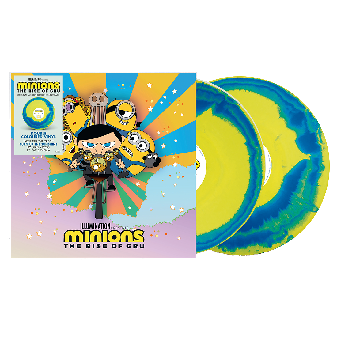 Various Artists - Minions - The Rise Of Gru: Limited Yellow & Blue Swirl Vinyl 2LP