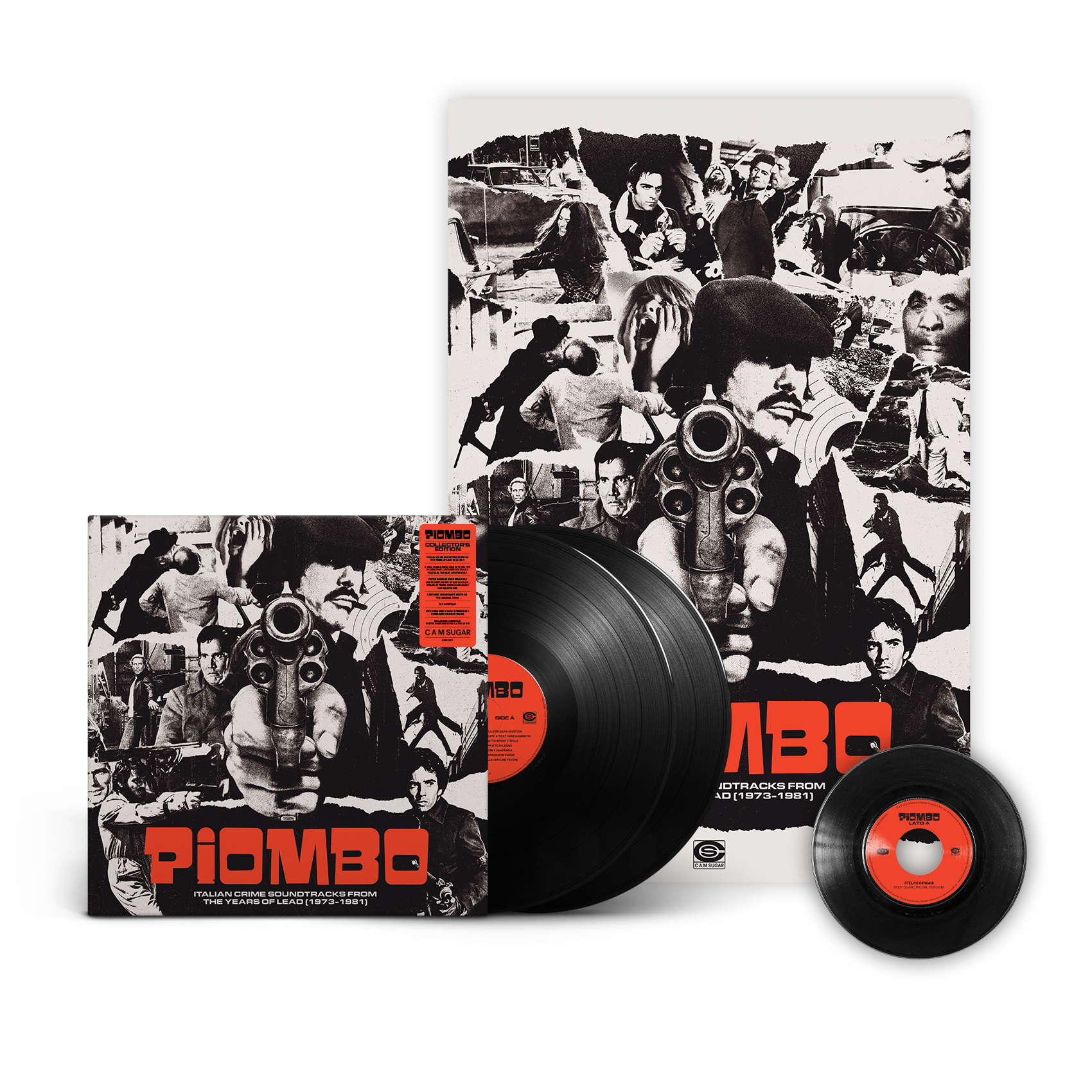 Various Artists - PIOMBO - Italian Crime Soundtracks From The Years Of Lead (1973-1981) Collector's Edition (Gatefold 2LP + 7” with 2 Bonus Tracks + Original Poster)